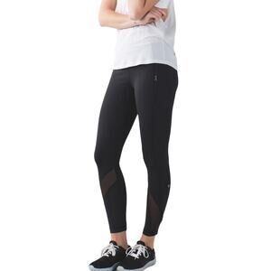 Lululemon Inspire Tight II Mesh Black Luxtreme 7/8 Sweat Wicking Zippers 4